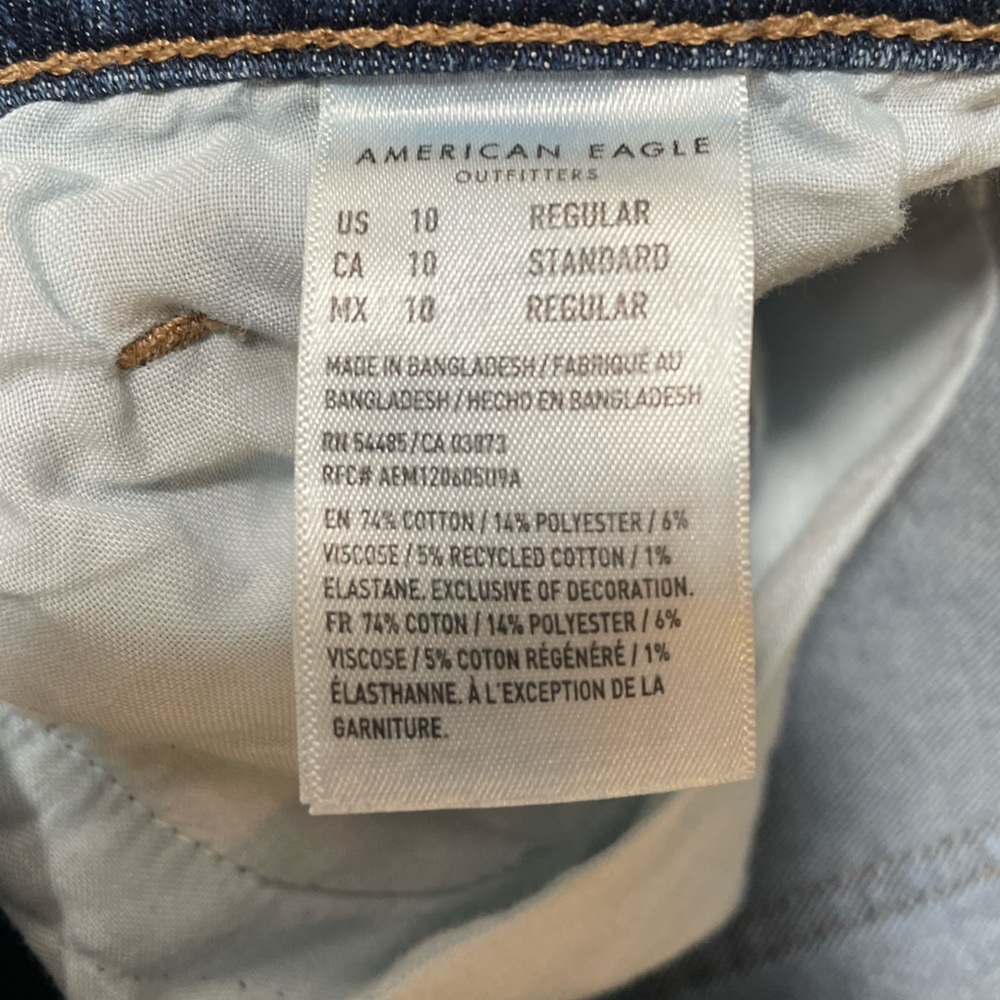 American Eagle Jeans Womens 10 R Regular Blue High Rise Medium Wash Mom Jean 10R - Picture 4 of 7